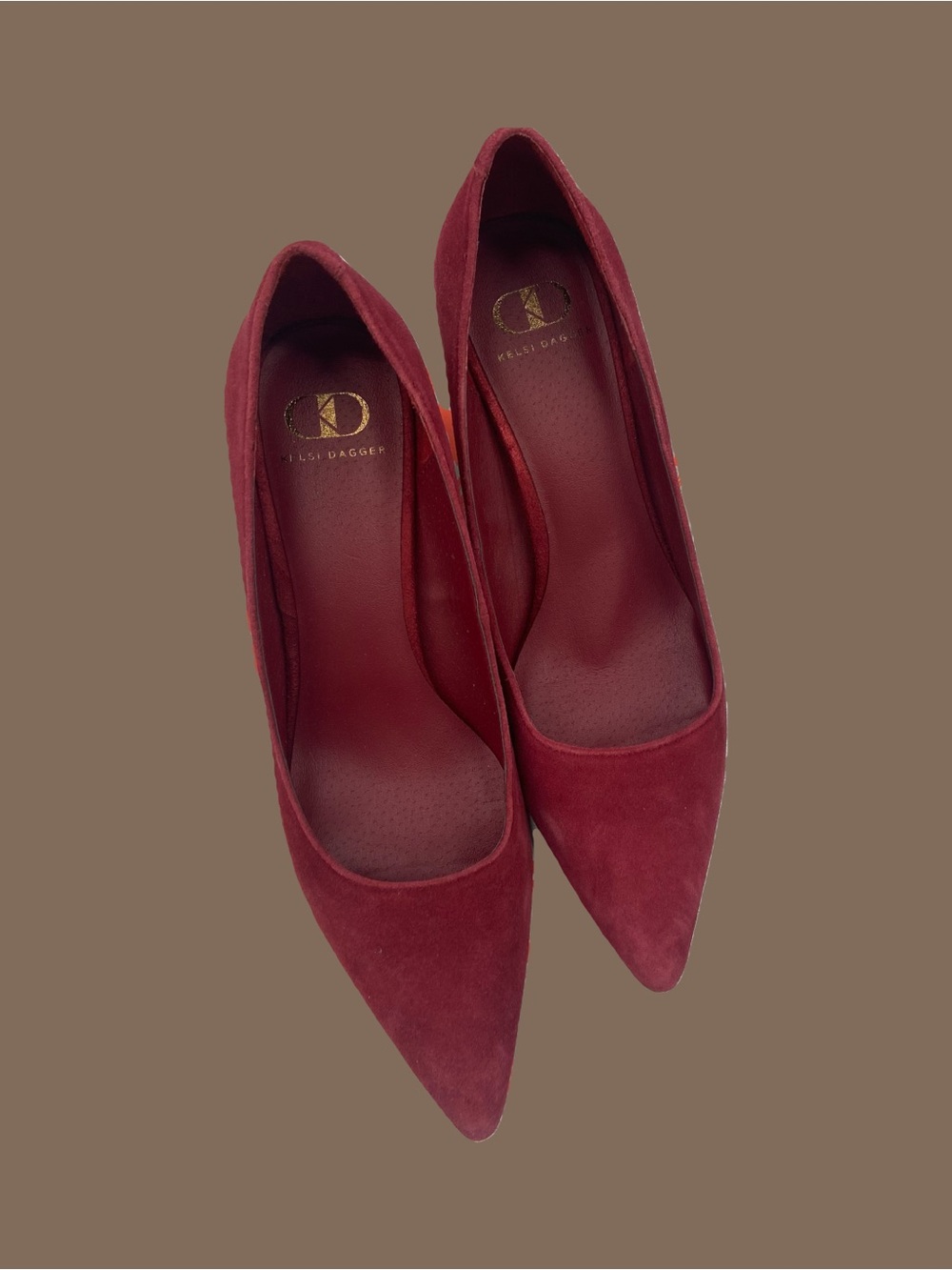 Kelsi Dagger Burgundy Pointed Toe Pumps